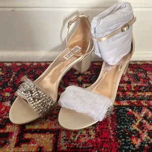 Badgley Mischka wedding shoes block heel size 8 Triana